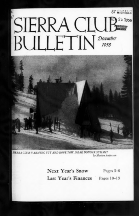 Sierra Club Bulletin 1958 Vol 43 No 10 December cover